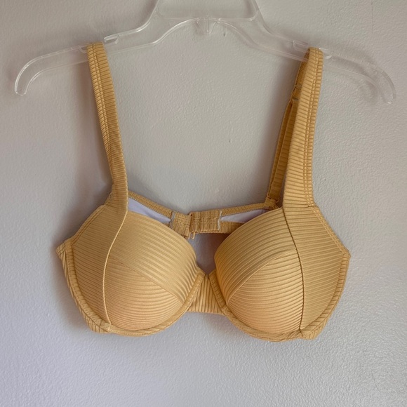 Victoria’s Secret PINK Bikini Padded Push-Up Swimsuit Top Yellow Beach Summer - Picture 9 of 13